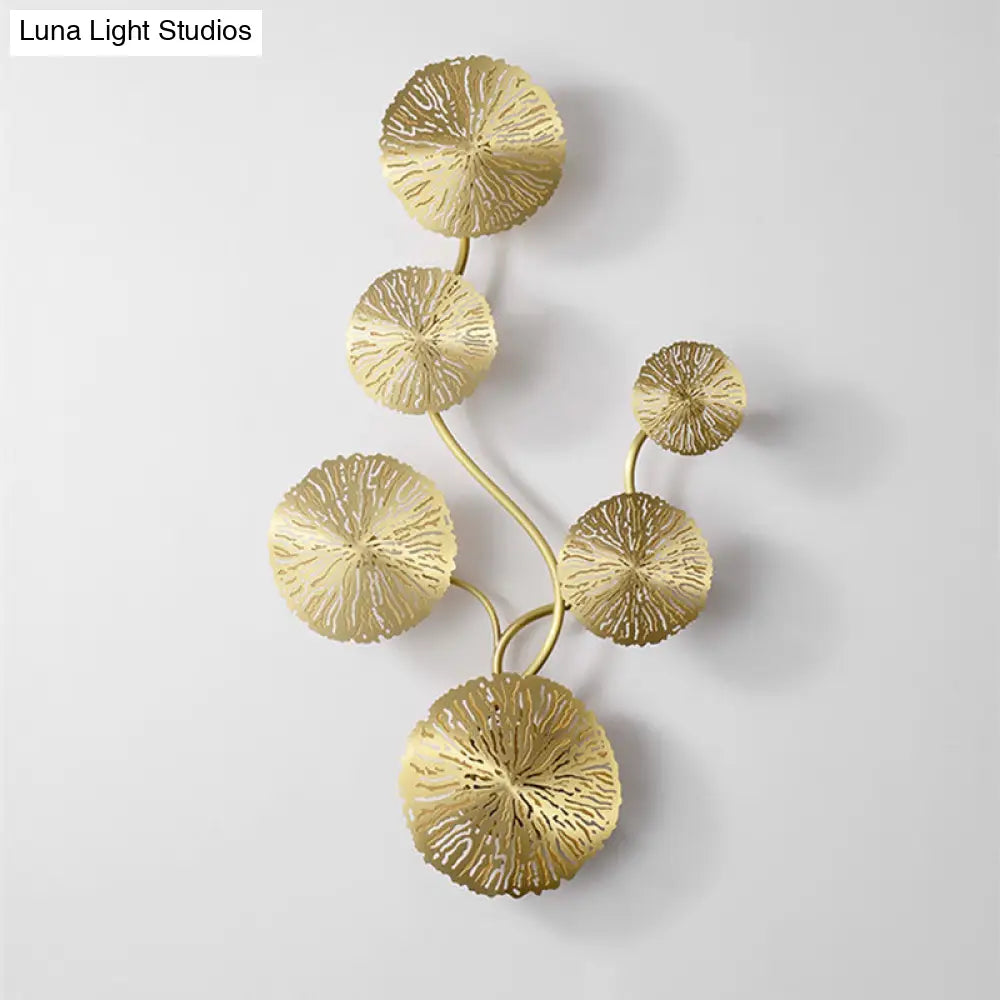 Lotus Leaf Metal Wall Sconce - Modern Mount Lamp For Living Room