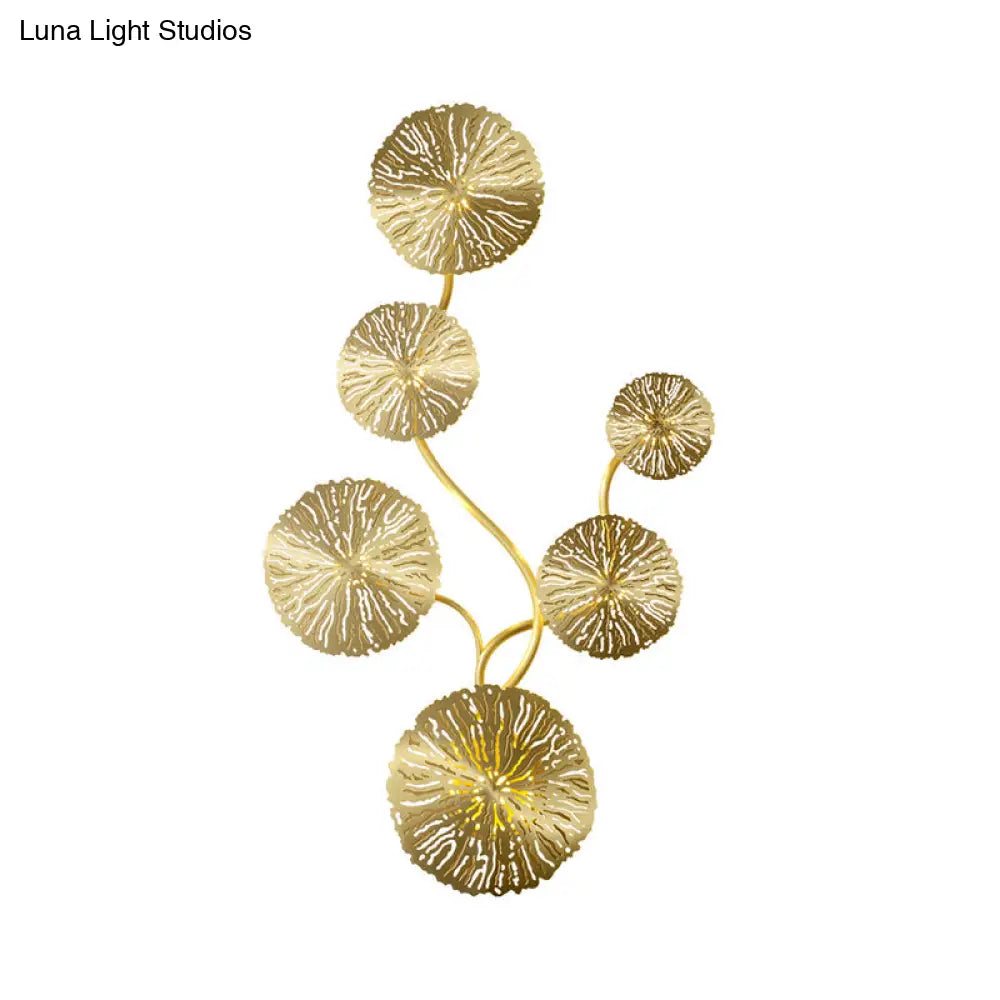 Lotus Leaf Metal Wall Sconce - Modern Mount Lamp For Living Room