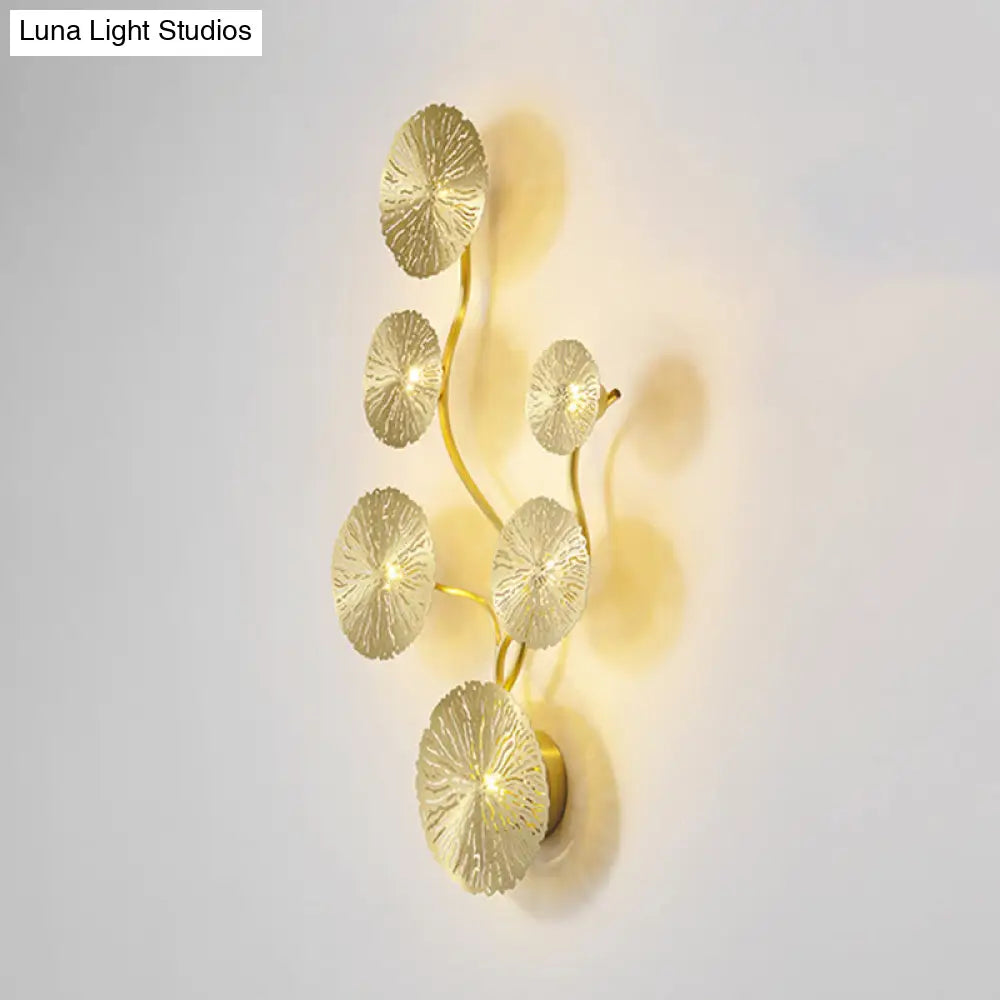 Lotus Leaf Metal Wall Sconce - Modern Mount Lamp For Living Room