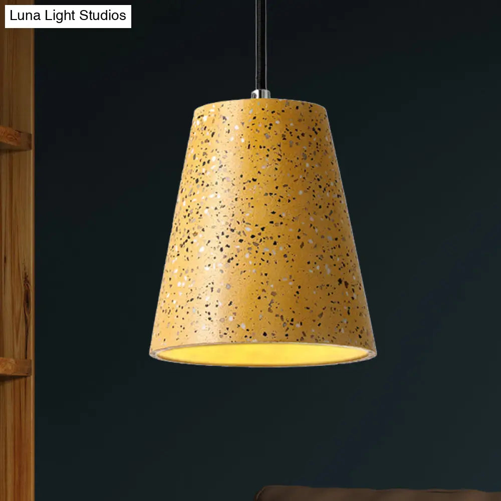 Louise - Sleek Concrete Cone Pendant Lighting Simplicity 1 Light Black/White/Brown Hanging