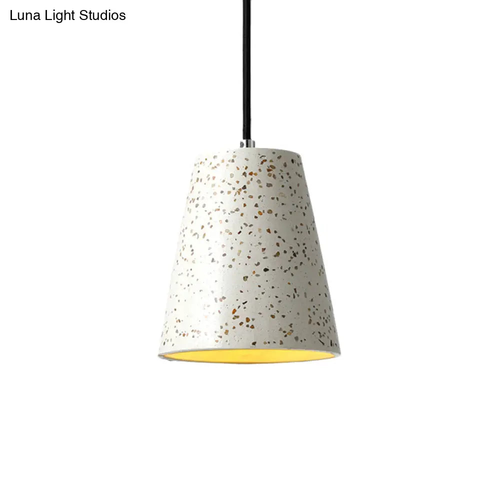 Louise - Sleek Concrete Cone Pendant Lighting Simplicity 1 Light Black/White/Brown Hanging