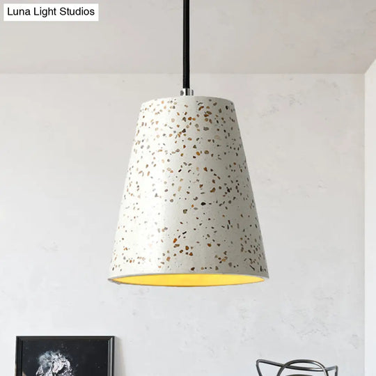 Louise - Sleek Concrete Cone Pendant Lighting Simplicity 1 Light Black/White/Brown Hanging