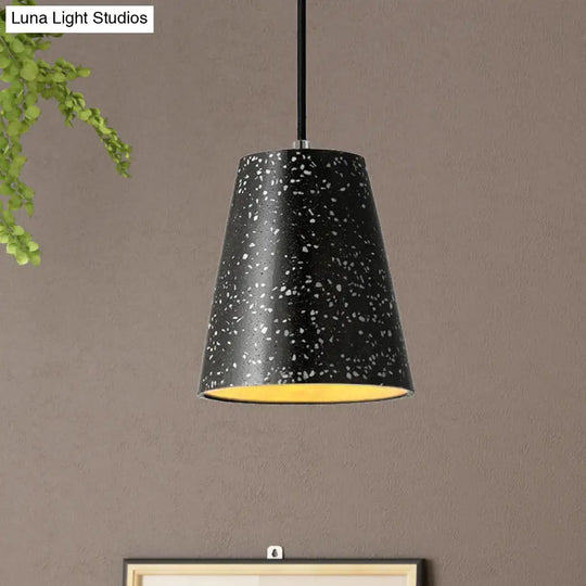 Louise - Sleek Concrete Cone Pendant Lighting Simplicity 1 Light Black/White/Brown Hanging