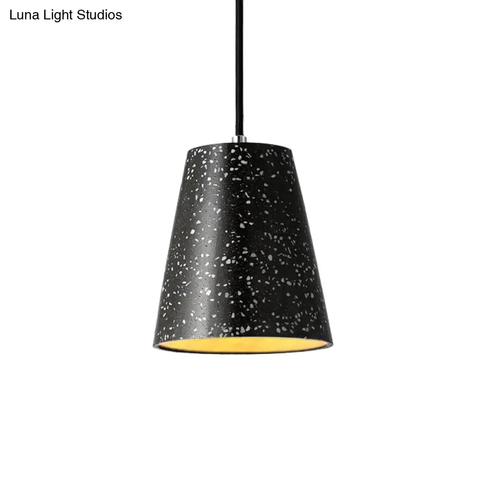 Louise - Sleek Concrete Cone Pendant Lighting Simplicity 1 Light Black/White/Brown Hanging