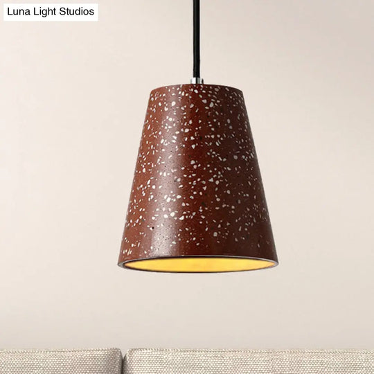 Louise - Sleek Concrete Cone Pendant Lighting Simplicity 1 Light Black/White/Brown Hanging