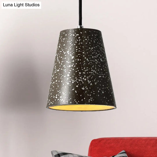 Louise - Sleek Concrete Cone Pendant Lighting Simplicity 1 Light Black/White/Brown Hanging Brown