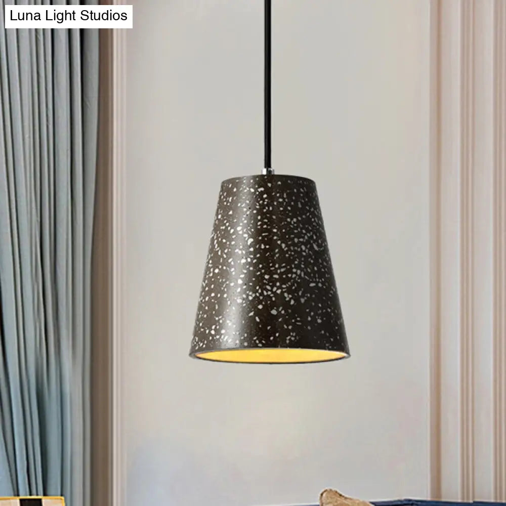 Louise - Sleek Concrete Cone Pendant Lighting Simplicity 1 Light Black/White/Brown Hanging