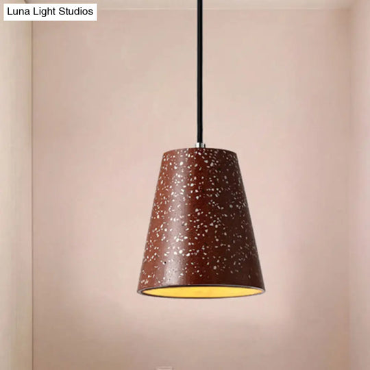 Louise - Sleek Concrete Cone Pendant Lighting Simplicity 1 Light Black/White/Brown Hanging