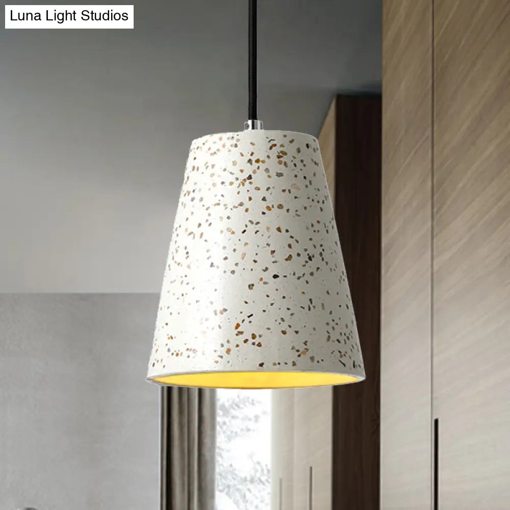 Louise - Sleek Concrete Cone Pendant Lighting Simplicity 1 Light Black/White/Brown Hanging