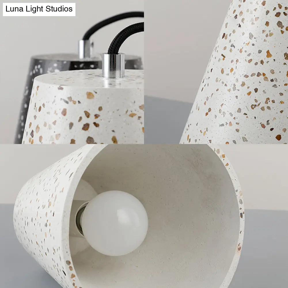 Louise - Sleek Concrete Cone Pendant Lighting Simplicity 1 Light Black/White/Brown Hanging