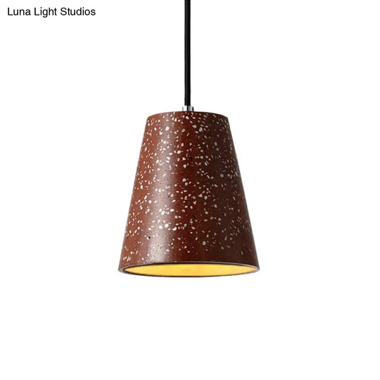 Louise - Sleek Concrete Cone Pendant Lighting Simplicity 1 Light Black/White/Brown Hanging