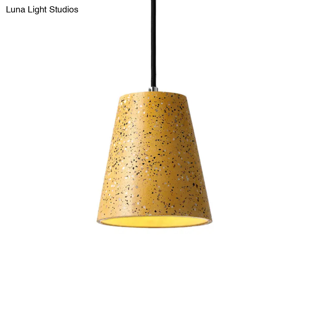 Louise - Sleek Concrete Cone Pendant Lighting Simplicity 1 Light Black/White/Brown Hanging