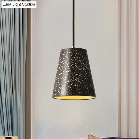 Louise - Sleek Concrete Cone Pendant Lighting Simplicity 1 Light Black/White/Brown Hanging