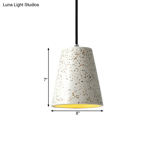 Louise - Sleek Concrete Cone Pendant Lighting Simplicity 1 Light Black/White/Brown Hanging