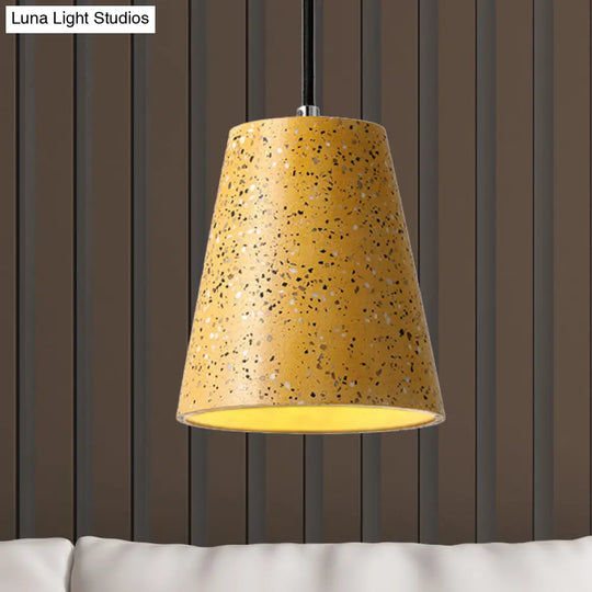 Louise - Sleek Concrete Cone Pendant Lighting Simplicity 1 Light Black/White/Brown Hanging