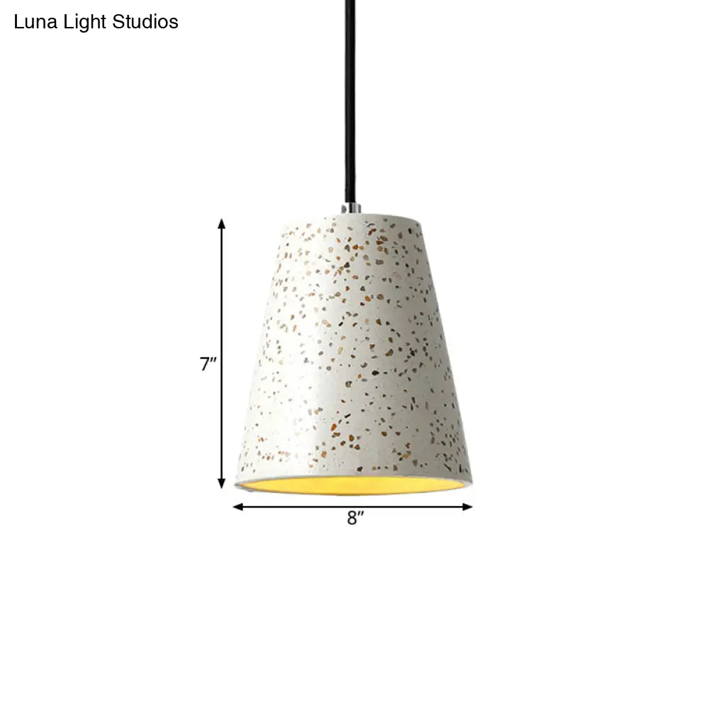 Louise - Sleek Concrete Cone Pendant Lighting Simplicity 1 Light Black/White/Brown Hanging