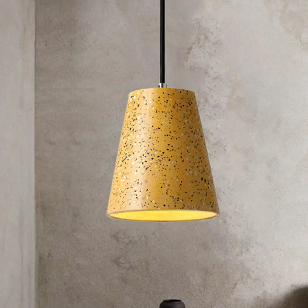 Louise - Sleek Concrete Cone Pendant Lighting Simplicity 1 Light Black/White/Brown Hanging Yellow