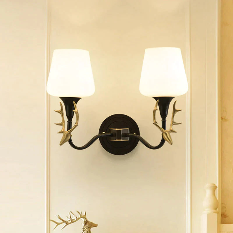 Lovely Antler Bedroom Bedside Staircase Full Copper Wall Lamp Lamps