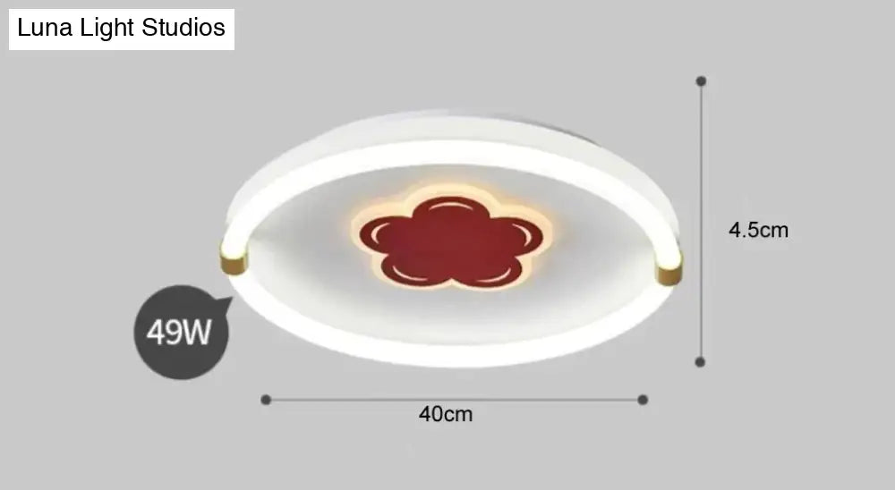 Lovely Creative Flower Room Led Ceiling Lamp 40Cm Tricolor Light