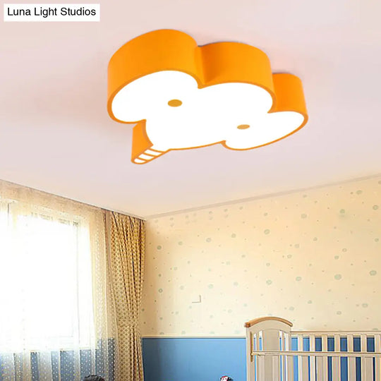 Lovely Metal Elephant Ceiling Lamp For Kindergarten And Nursing Rooms Yellow / White