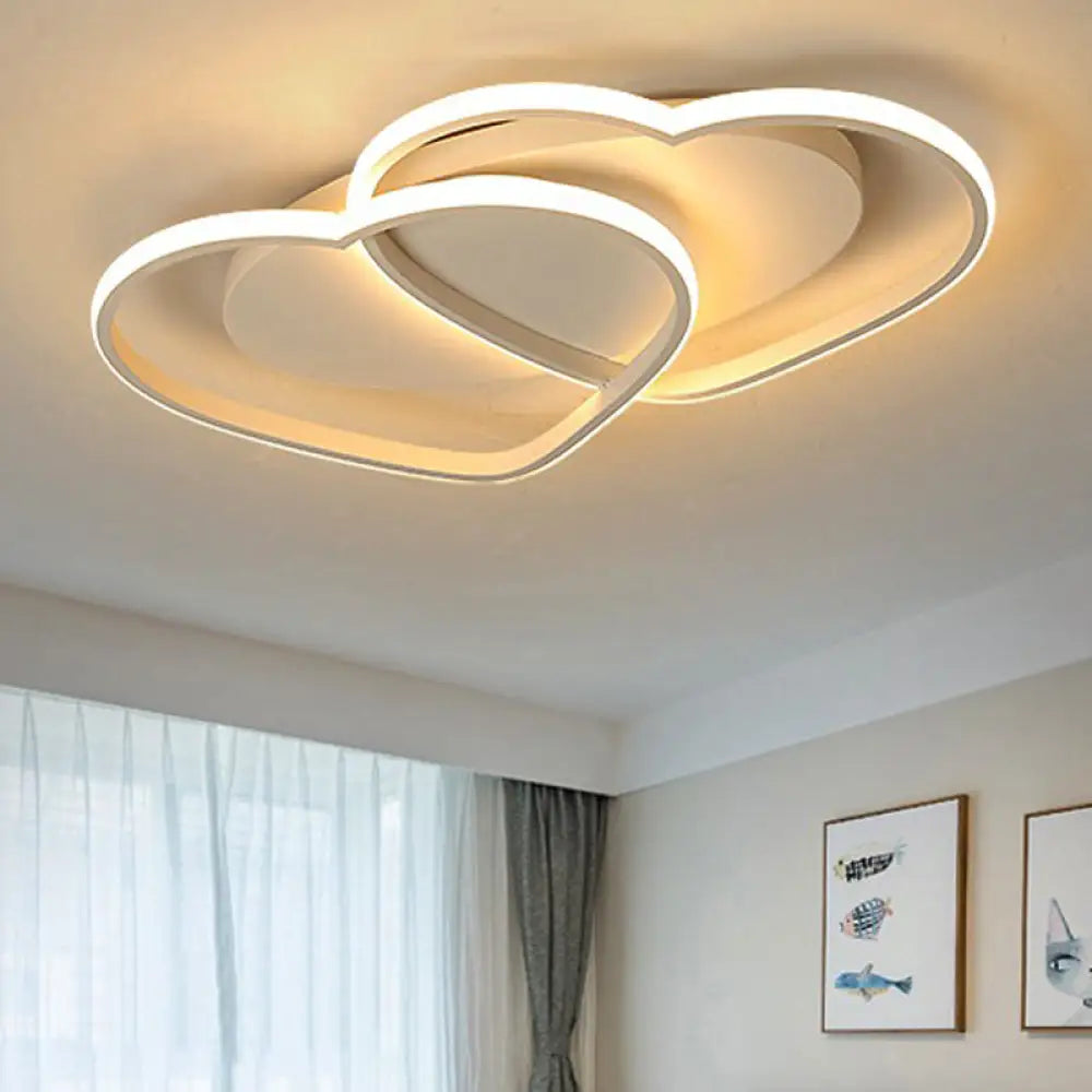 Loving Heart Acrylic Flushmount Ceiling Light For White Bedroom / 19.5’ Warm
