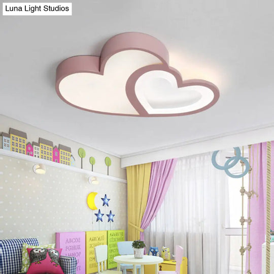 Loving Heart Ceiling Mount Light: Brighten Up Your Kindergarten With Macaron Loft Acrylic Led Lamp