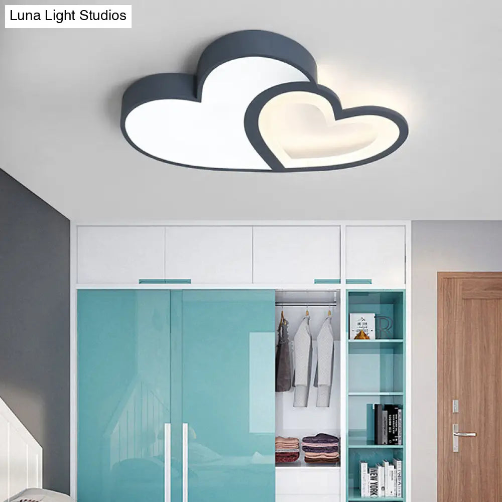 Loving Heart Ceiling Mount Light: Brighten Up Your Kindergarten With Macaron Loft Acrylic Led Lamp