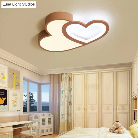 Loving Heart Ceiling Mount Light: Brighten Up Your Kindergarten With Macaron Loft Acrylic Led Lamp
