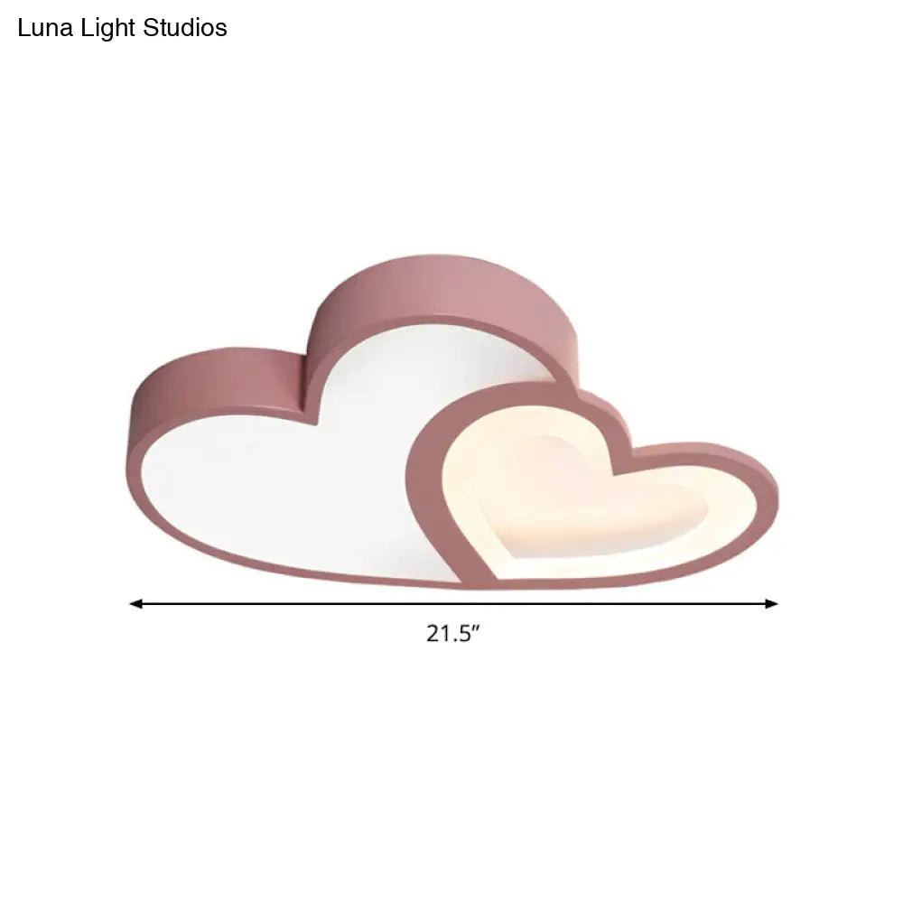 Loving Heart Ceiling Mount Light: Brighten Up Your Kindergarten With Macaron Loft Acrylic Led Lamp