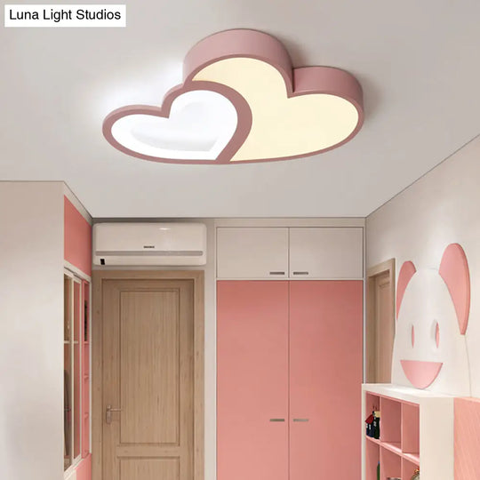 Loving Heart Ceiling Mount Light: Brighten Up Your Kindergarten With Macaron Loft Acrylic Led Lamp