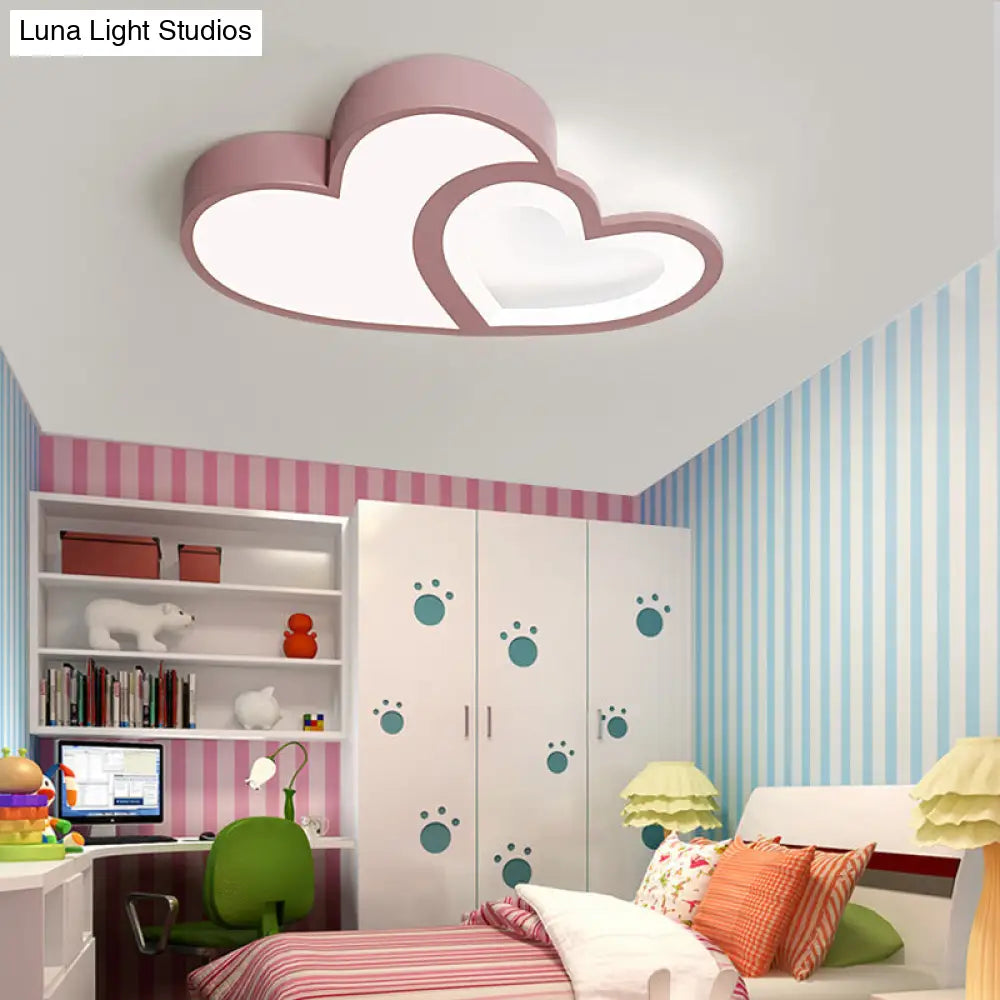 Loving Heart Ceiling Mount Light: Brighten Up Your Kindergarten With Macaron Loft Acrylic Led Lamp