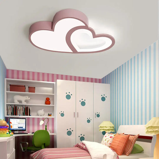 Loving Heart Ceiling Mount Light: Brighten Up Your Kindergarten With Macaron Loft Acrylic Led Lamp