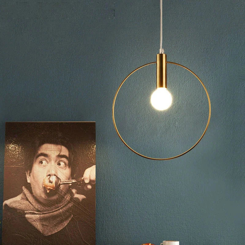 Luminaria Lustres E Pendentes Para Sala De Jantar Single Ring Pendant Lights Hanglamp Modern Industrial Decor Vintage Light