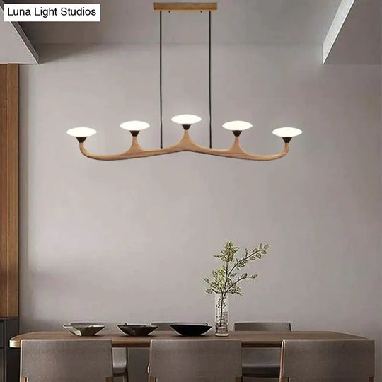 Luna - Modern Wood 3 Head Pendant Lamp Light