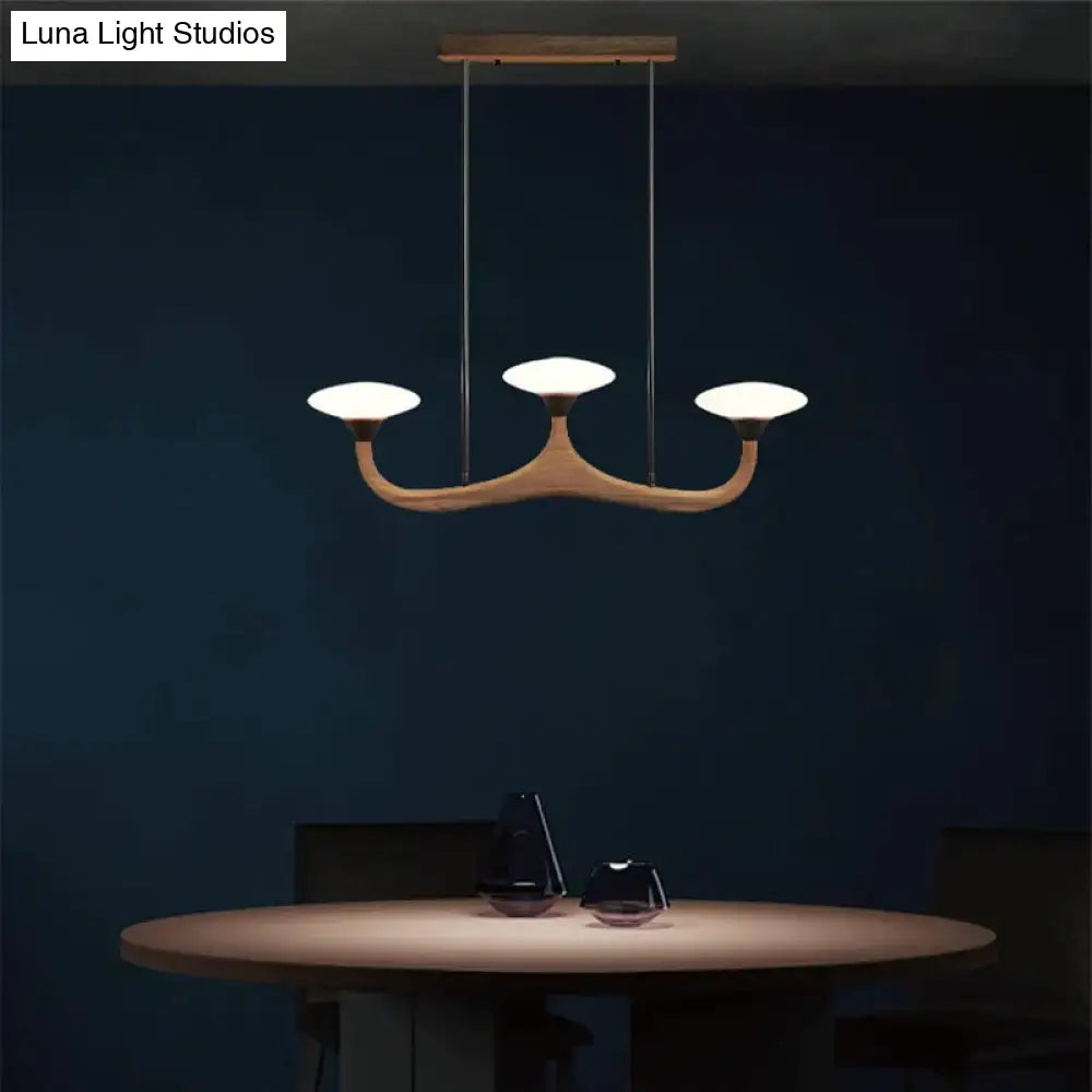 Luna - Modern Wood 3 Head Pendant Lamp Light