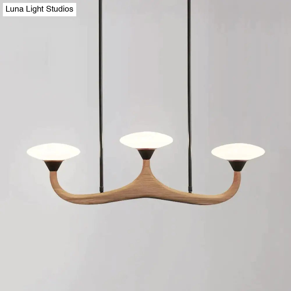 Luna - Modern Wood 3 Head Pendant Lamp Light