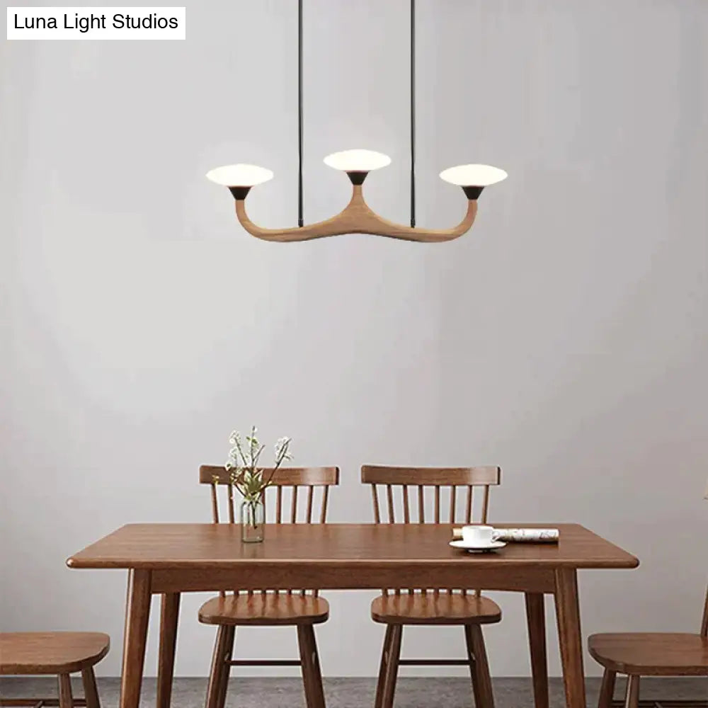 Luna - Modern Wood 3 Head Pendant Lamp Light