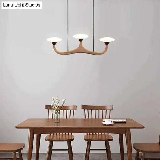 Luna - Modern Wood 3 Head Pendant Lamp Light