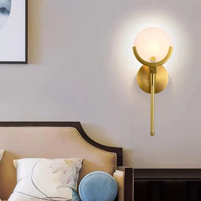 Luxury Bedside Aisle Bedroom All-copper Wall Lamp