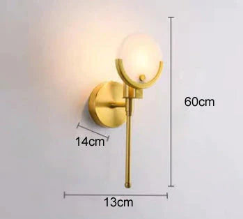 Luxury Bedside Aisle Bedroom All-copper Wall Lamp