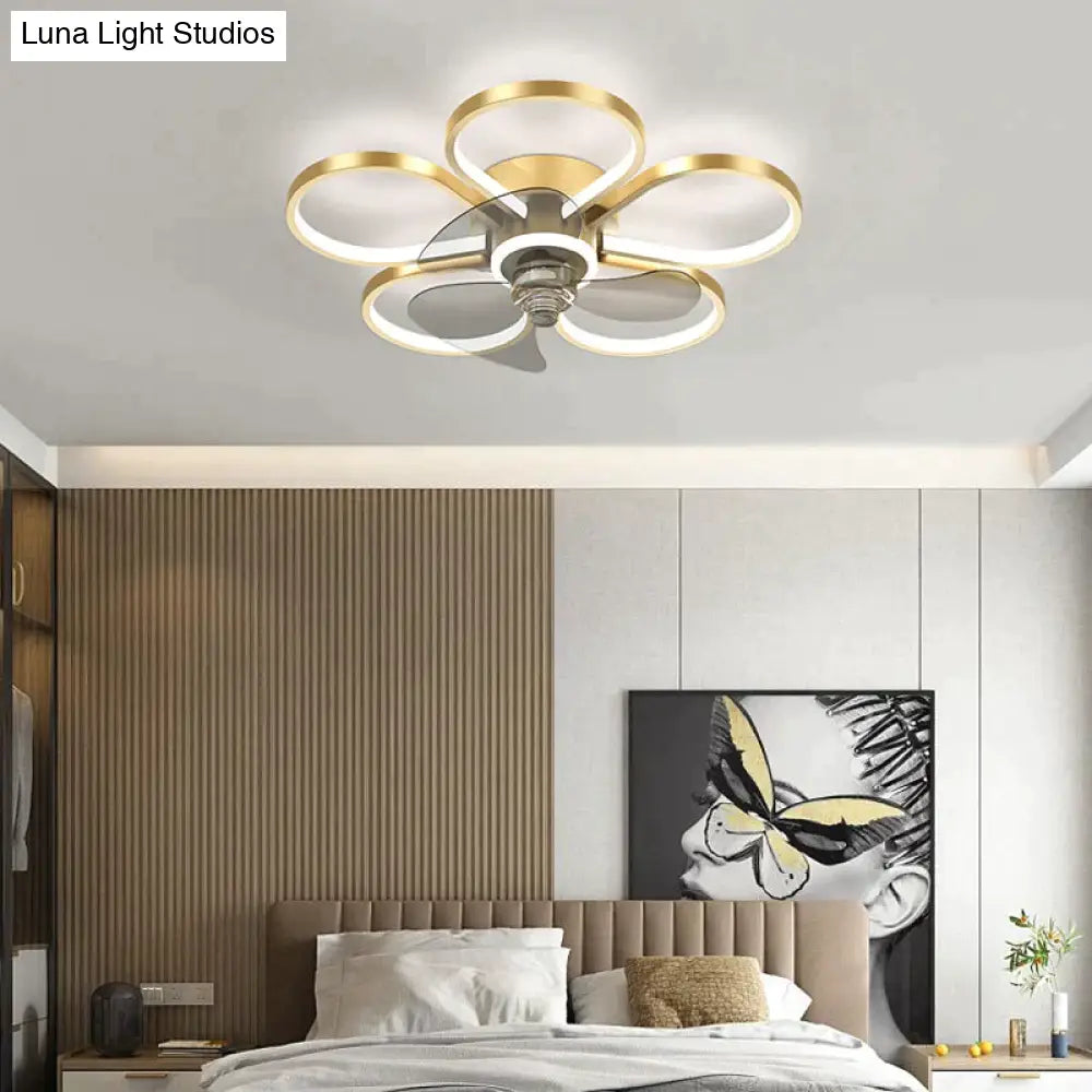 Luxury Ceiling Fan Lamp Bedroom Ultra-Thin Quiet Restaurant With Electric