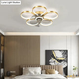 Luxury Ceiling Fan Lamp Bedroom Ultra-thin Quiet Restaurant Ceiling Lamp with Electric Fan Ceiling