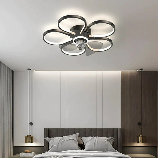 Luxury Ceiling Fan Lamp Bedroom Ultra-thin Quiet Restaurant Ceiling Lamp with Electric Fan