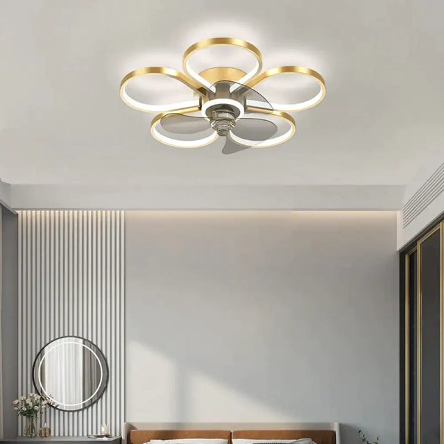 Luxury Ceiling Fan Lamp Bedroom Ultra-thin Quiet Restaurant Ceiling Lamp with Electric Fan Ceiling