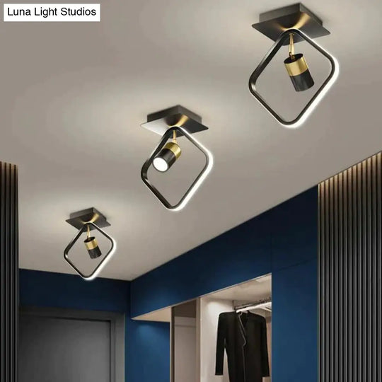 Luxury Creative Black Aisle Balcony Ceiling Lamp