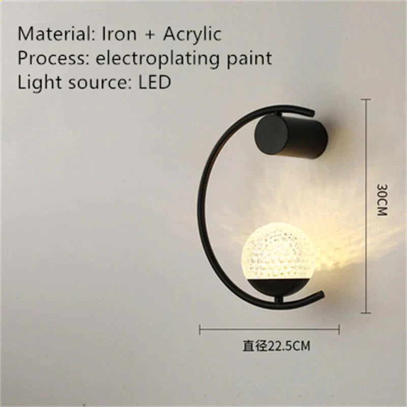 Luxury creative LED Bedside wall lamp