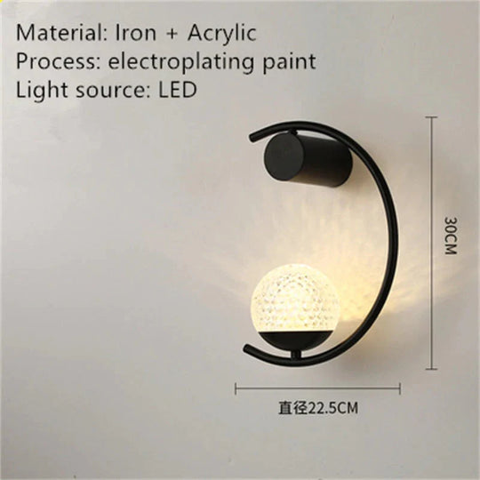 Luxury creative LED Bedside wall lamp