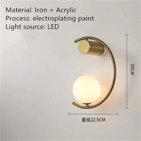 Luxury creative LED Bedside wall lamp J / Warm White (2700-3500K) Wall Light