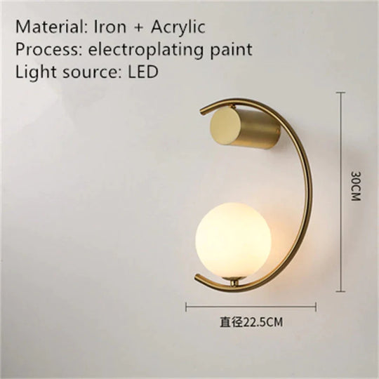 Luxury creative LED Bedside wall lamp