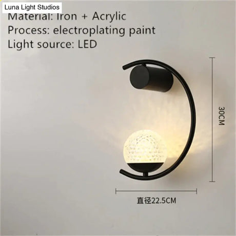 Luxury Creative Led Bedside Wall Lamp H / Warm White (2700-3500K) Wall Light